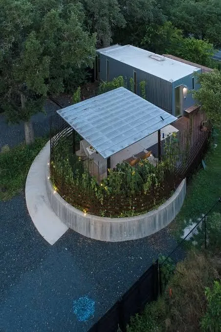 Kasita Nest is a prefabricated, smart home for romantic getaways., Austin exterior view