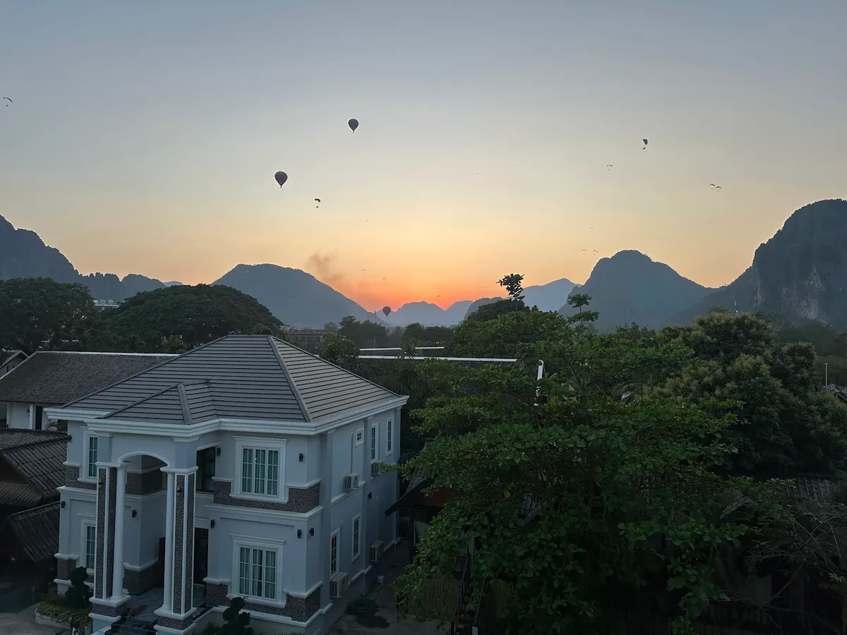 West Water hostel, Vang Vieng exterior view