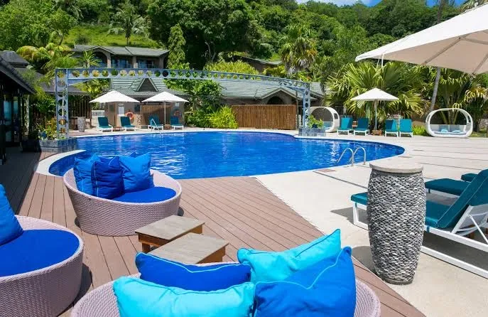 Coco de Mer Hotel and Black Parrot Suites, Praslin interior view