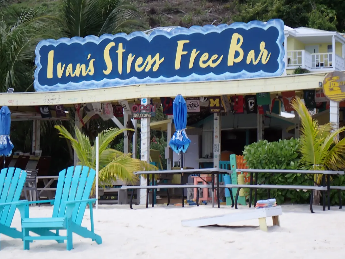 Ivan’s Stress Free Bar, Villas & Beach Bungalows, Tortola interior view