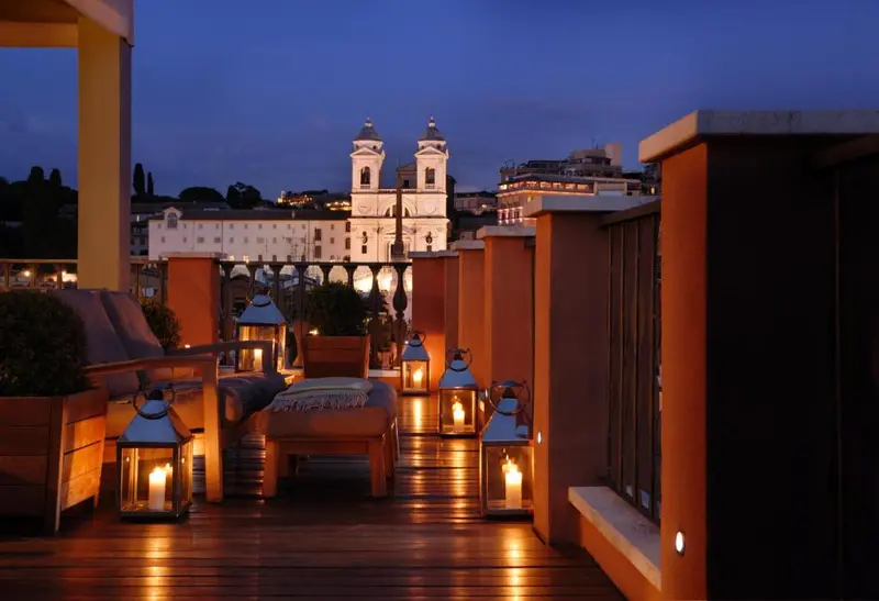 Portrait Roma hotel exterior on Via Condotti near the Spanish Steps, Rome